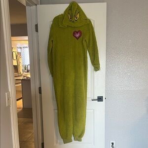 Green Grinch Fleece Onesie men’s large